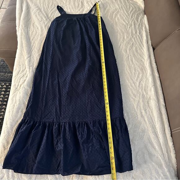LDT Size 2 Navy Blue Blair Square Neck Sleeveless Tiered Maxi Dress Heritage - Picture 9 of 11